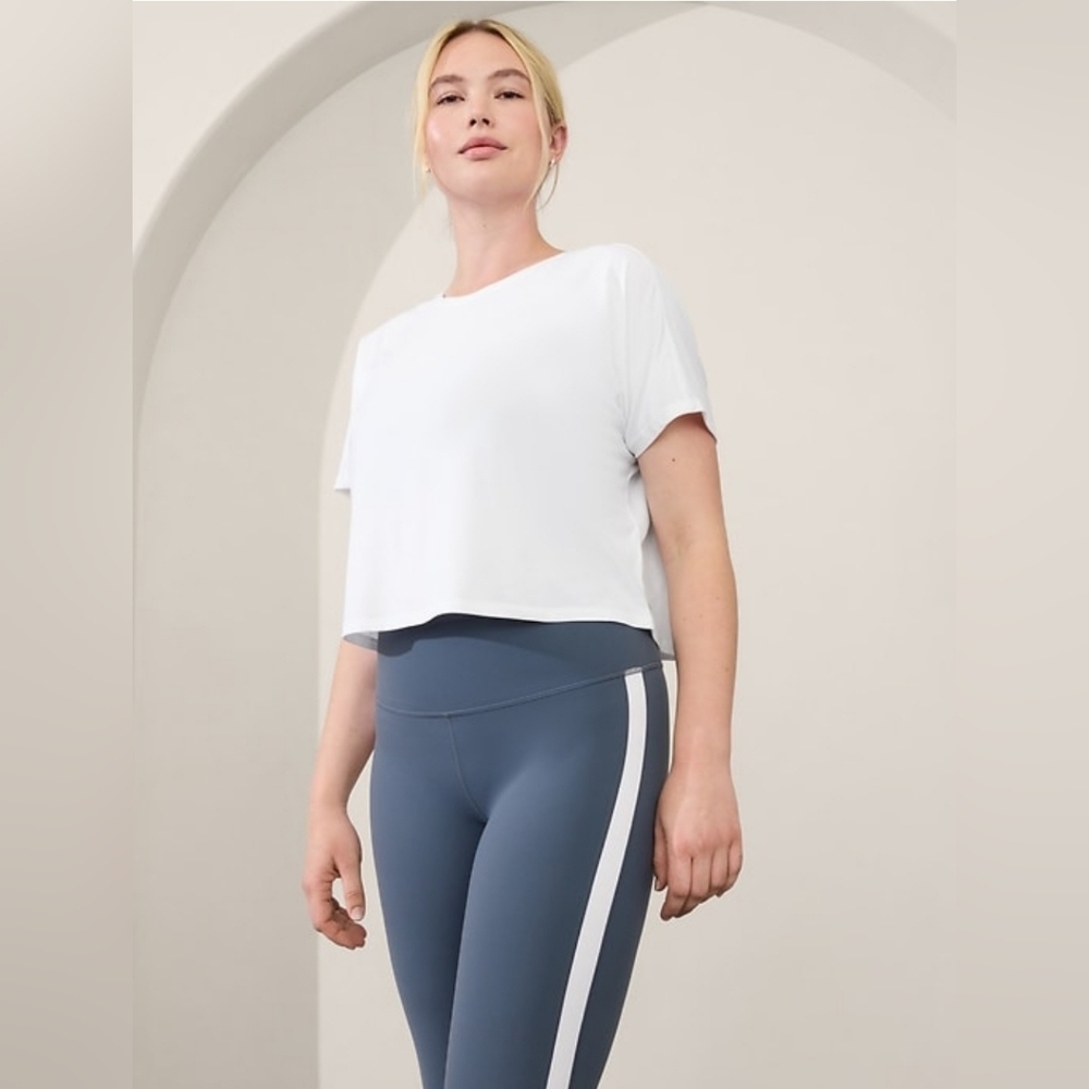 Athleta With Ease Crop Tee, Color: White